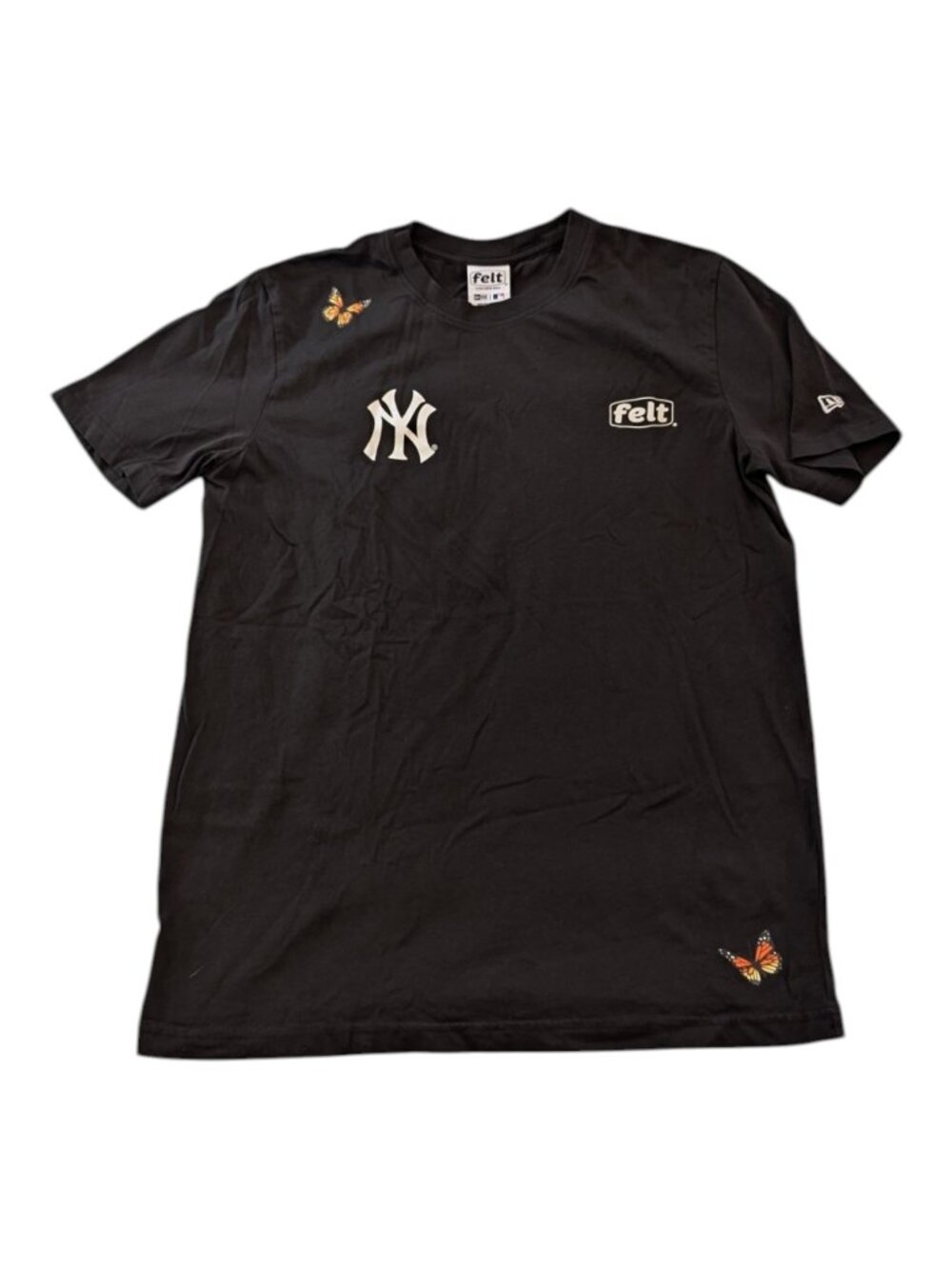 FELT for New Era New York Yankees Butterfly Graphic AOP Men Black Shirt Large